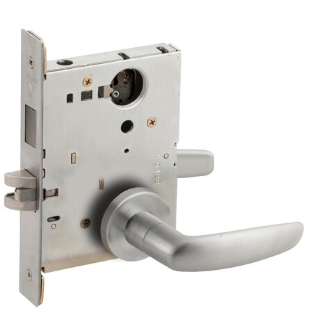 Schlage Corridor Mortise Lock with Deadbolt, 07A Design, Less Cylinder, Satin Chrome L9456L 07A 626